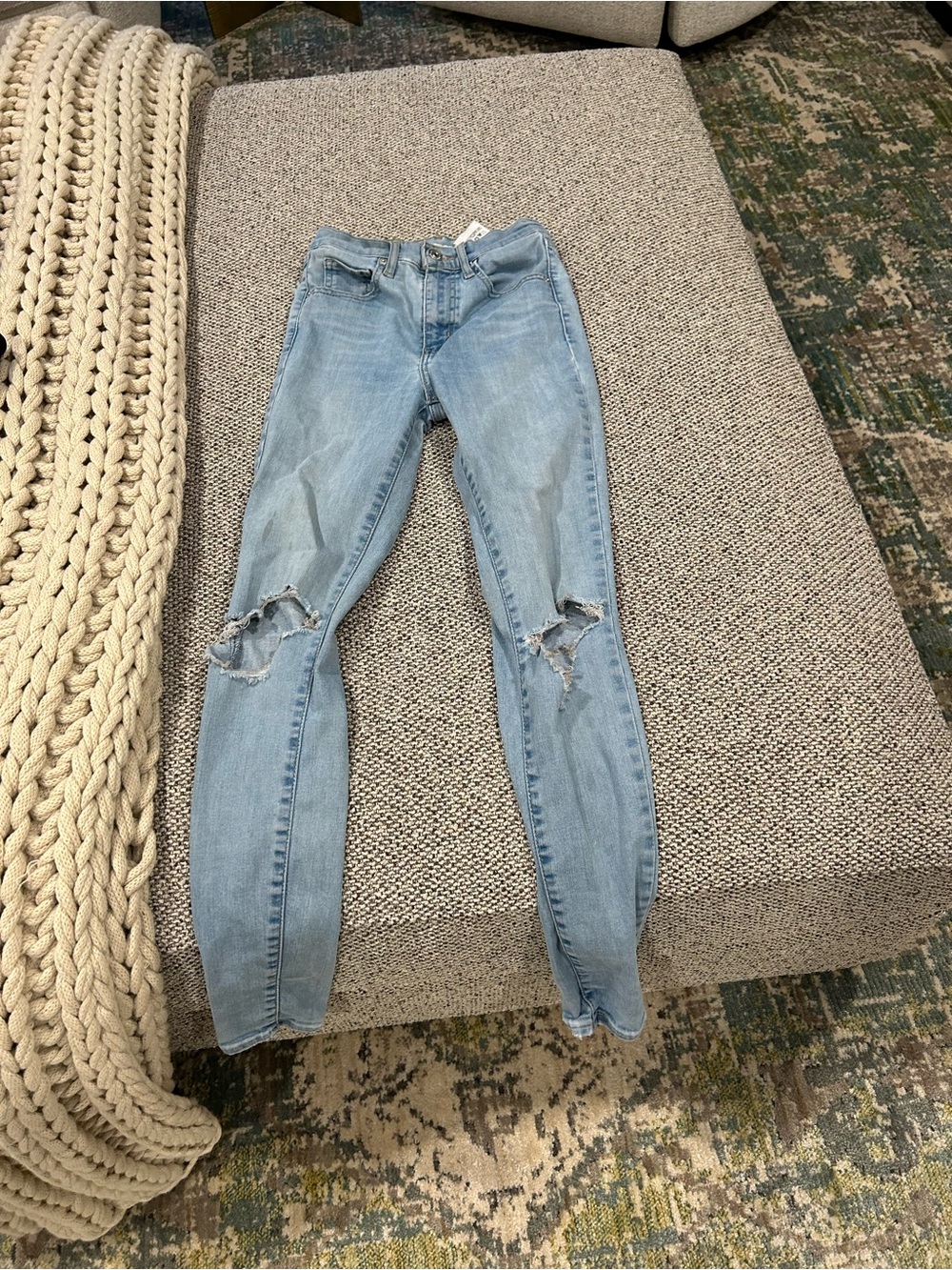 Levi's Light Blue Distressed Skinny Jeans